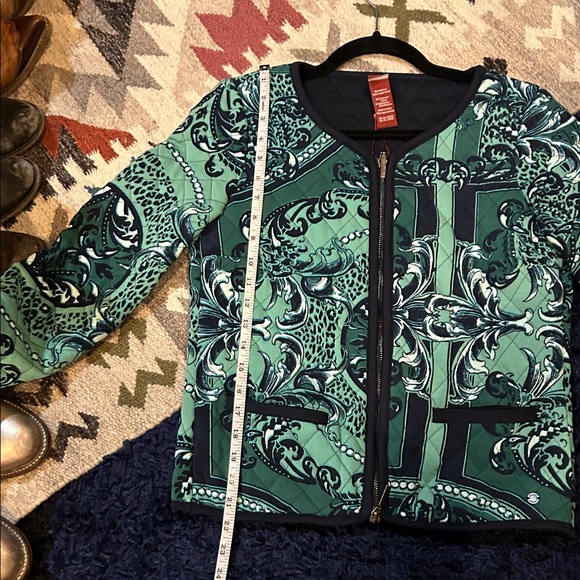 Green Patterned Women's Jacket - Picture 8 of 9